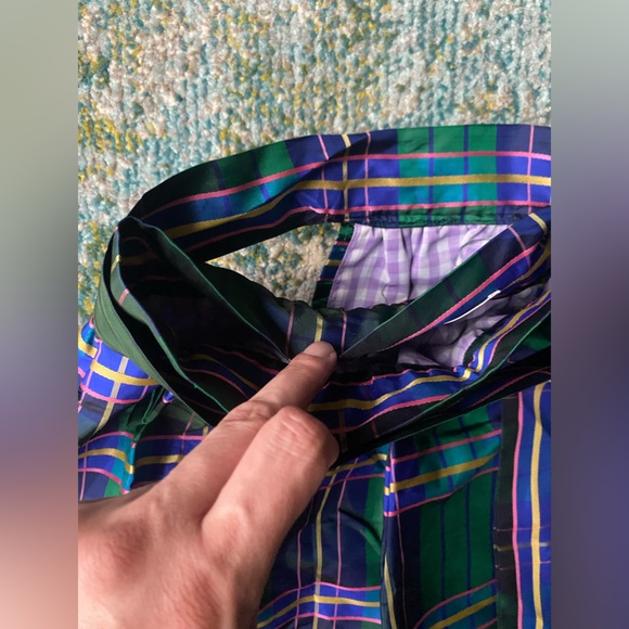 Vintage rare 60/70s Ellen Tracy plaid taffeta wrap long skirt, size medium large - Picture 13 of 16